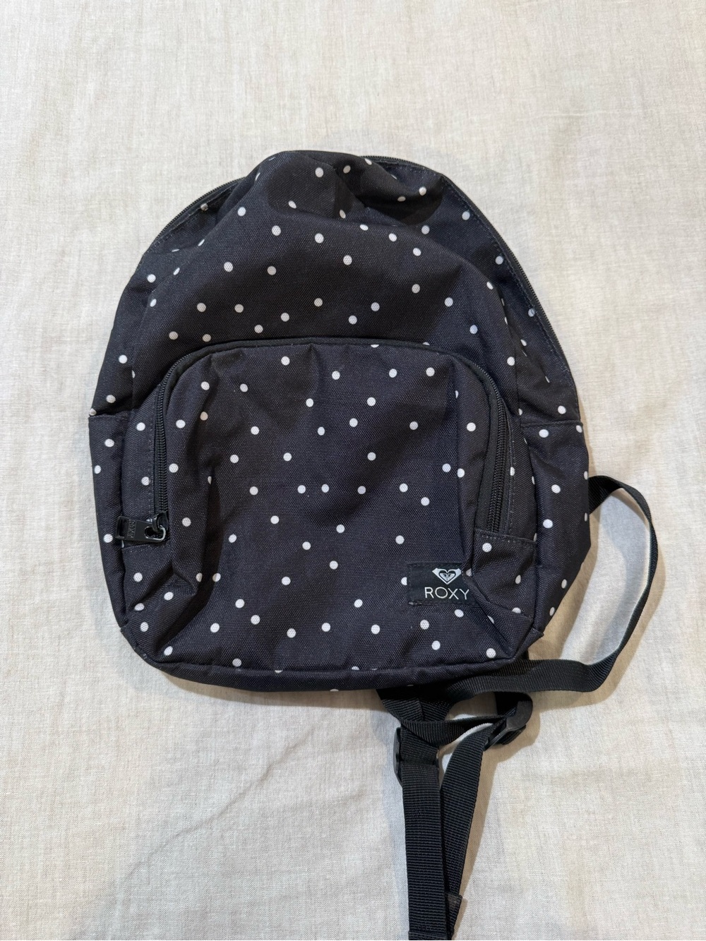 Roxy mini Black Backpack with White Polka Dots